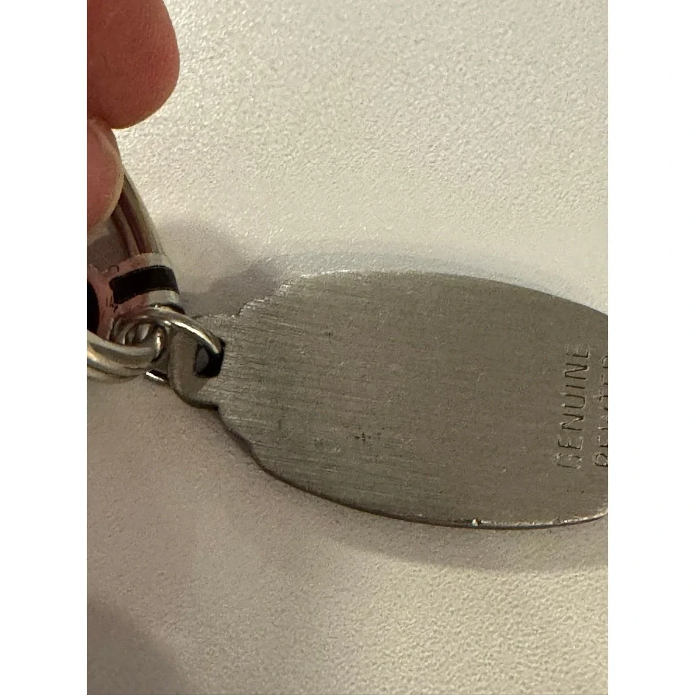 Vintage Genuine‎ Pewter DRL Monogram Keychain Key Ring